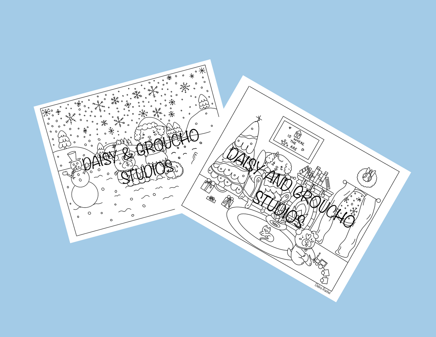 DIGITAL DOWNLOAD WINTER COLORING PAGES