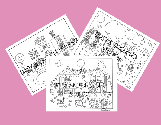 DIGITAL DOWNLOAD SPRING COLORING PAGES