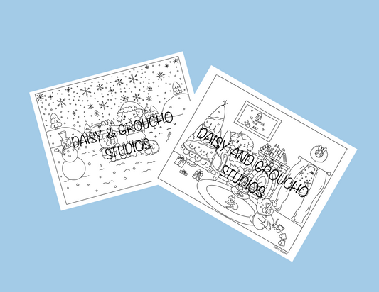 DIGITAL DOWNLOAD WINTER COLORING PAGES